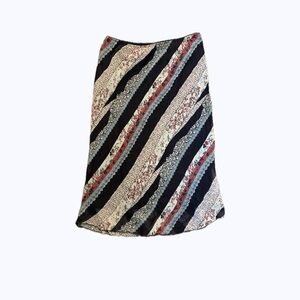 Clio Skirt with Black and Cream Stripes